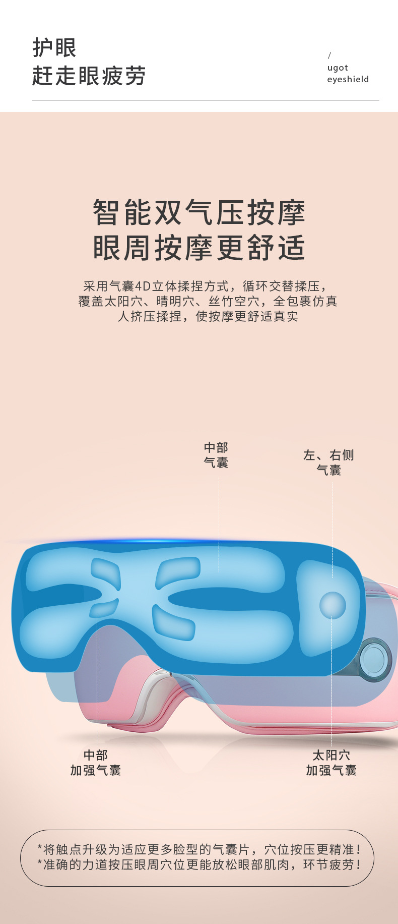 New eye protector graphene eye massager rechargeable hot compress eye mask electric air pressure massage base price