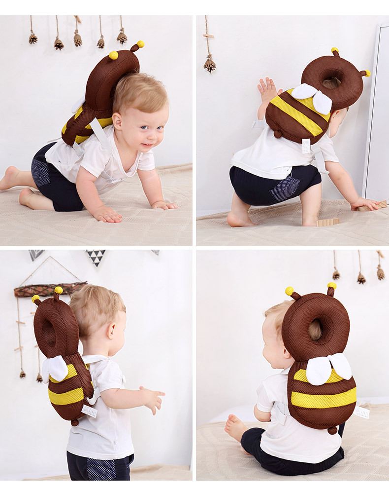 Headrest Baby Toddling Walk Fall Protection Pillow Breathable Head Protection Pad Bee Head Protector Fall Protection Cap