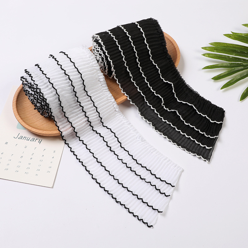 9cm Pleated Home Lace Skirt Neckline Chiffon Four-Layer Cuff Collar Hairware Accessories Lace Wholesale