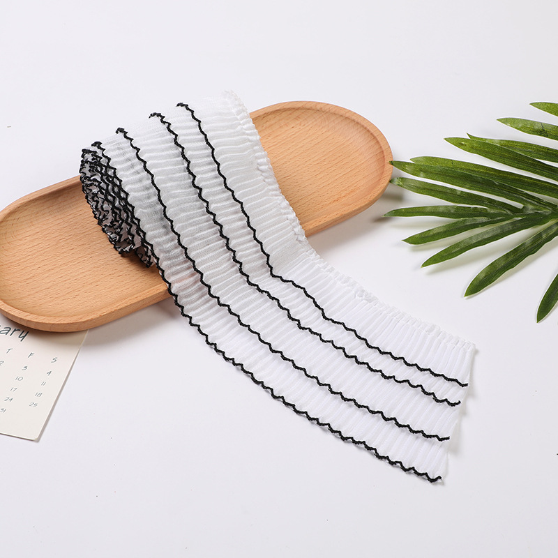 9cm Pleated Home Lace Skirt Neckline Chiffon Four-Layer Cuff Collar Hairware Accessories Lace Wholesale