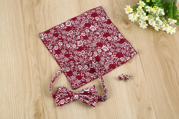 Factory Direct Sales Exquisite Fashion Bow Tie Square Towel Cuff Gift Box Three-Piece Set Factory Direct Sales Exquisite Fashion Bow Tie Square Towel Cuff Gift Box Three-Piece Set