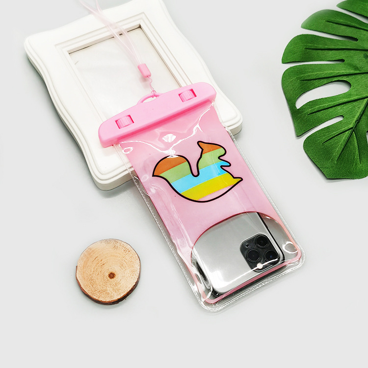 Cartoon Mobile Phone Waterproof Bag Colorful Animal Diving Mobile Phone Underwater Universal Swimming Drifting Waterproof Phone Set Wholesale
