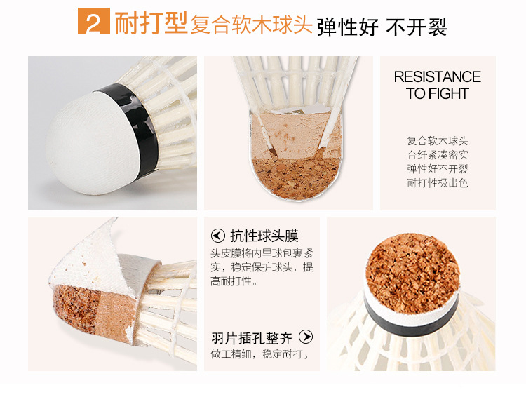 Factory Wholesale for Training Badminton Indoor Outdoor Shuttlecock Durable King Student 12 Pack Practicing Ball Factory Wholesale for Training Badminton Indoor Outdoor Shuttlecock Durable King Student 12 Pack Practicing Ball