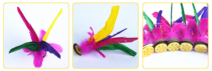 Shuttlecock Feather Children's Factory Four-Feather Colorful Goose Feather for Fitness Shuttlecock Big Flower Shuttlecock Fixed Logo Manufacturer Shuttlecock Feather Children's Factory Four-Feather Colorful Goose Feather for Fitness Shuttlecock Big Flower Shuttlecock Fixed Logo Manufacturer