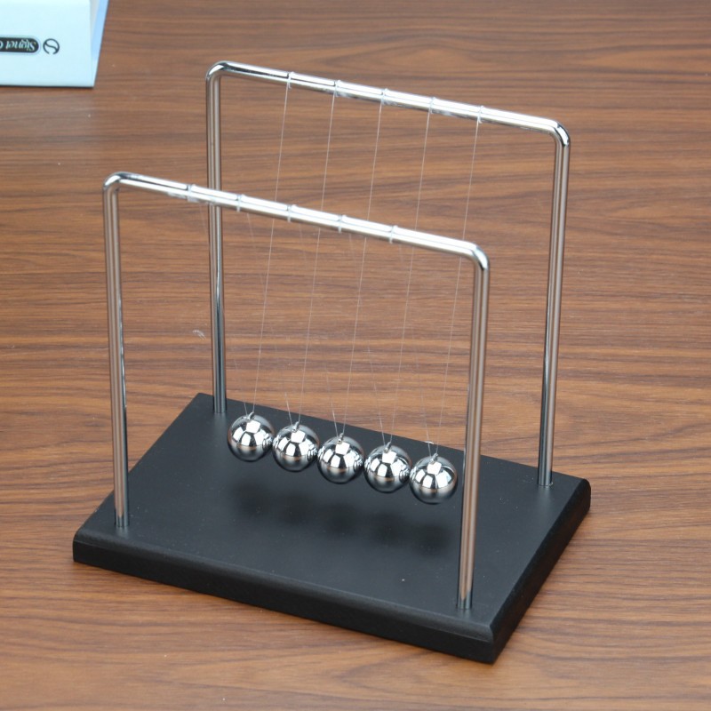 Solid Wood Base Metal Newton Swing Ball a Regional Name for Billiards Bumperball Home Office Decorations Decoration Business Gift