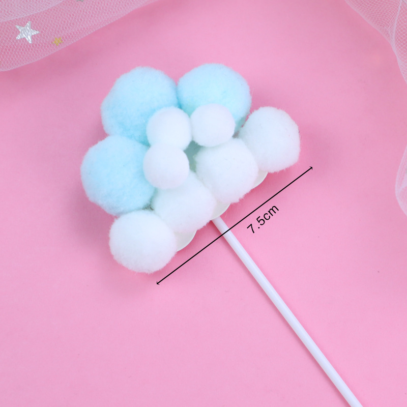 Cake Decoration Baking Birthday Party Cake Star Moon Hair Ball Plug-in Festive Dessert Billiards Decoration Card Cake Decoration Baking Birthday Party Cake Star Moon Hair Ball Plug-in Festive Dessert Billiards Decoration Card