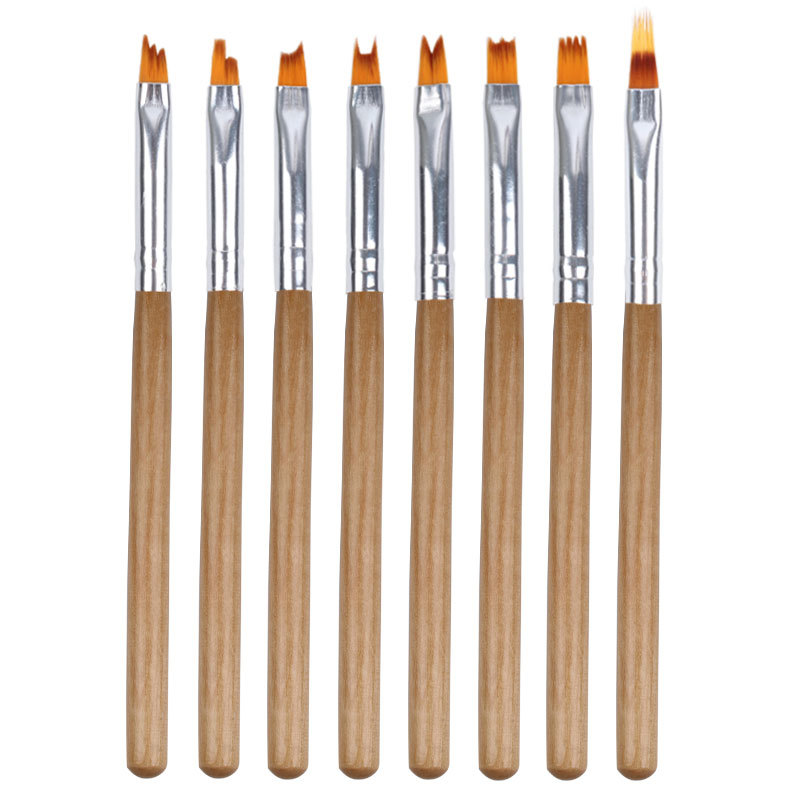 Origin Supply Nail Art Flower Pen 8 PCs Serrated Pen Petal Pen Nail Brush Fluoresent Marker Manicure Brush Set
