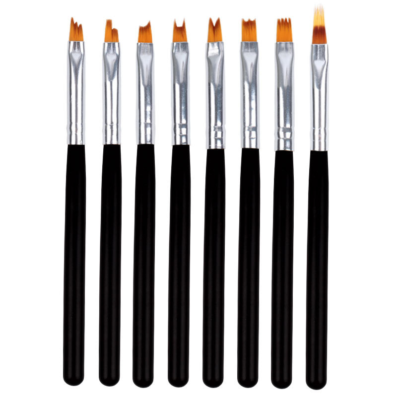 Origin Supply Nail Art Flower Pen 8 PCs Serrated Pen Petal Pen Nail Brush Fluoresent Marker Manicure Brush Set