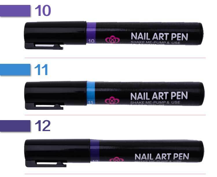 Cross-Border Manicure Implement Wholesale 3D Fluoresent Marker Nail Drawing Painting Pen Nail Brush DIY Nail Polish Pen