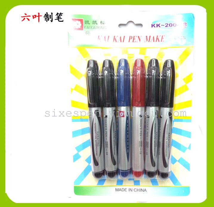 6pcs permanent marker pen stationary set 