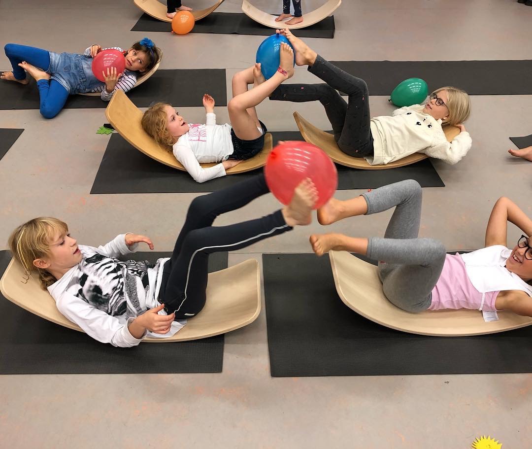 INS Wooden Balance Board Seesaw Sensory Training Bent Plate Yoga Board