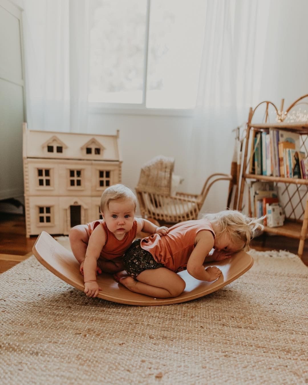 INS Wooden Balance Board Seesaw Sensory Training Bent Plate Yoga Board