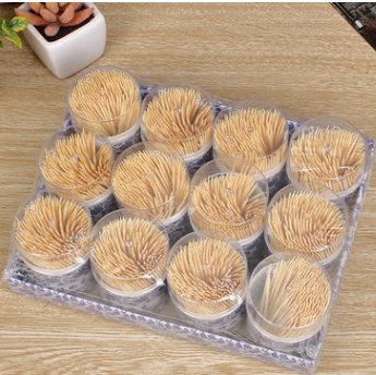 Blue and White Tape Toothpick Box Bamboo Toothpick Disposable Double-Headed Toothpick Hotel Household Toothpick