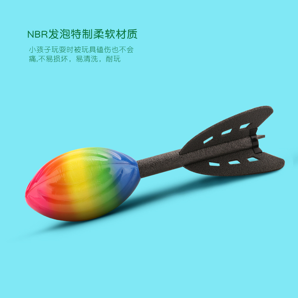 Pu Flying Bomb Environmental Protection Export Polyurethane Foam Rocket Outdoor Parent-Child Game Toy Rainbow Darts Wholesale