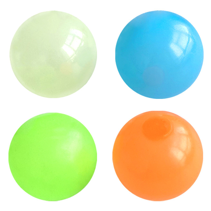 Tiktok Luminous Sticky Ball Sticky Wall Ball Decompression Vent Ball TPR Interactive Ceiling Ball Children Darts Sticky Ball
