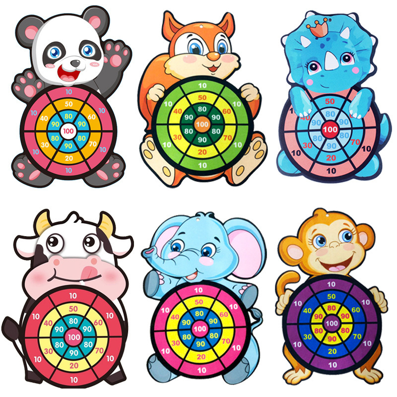 4666 Children&#039;s Target Throwing Dart Plate Sticky Ball Self-Adhesive Plate Set Indoor Outdoor Educational Toys Darts