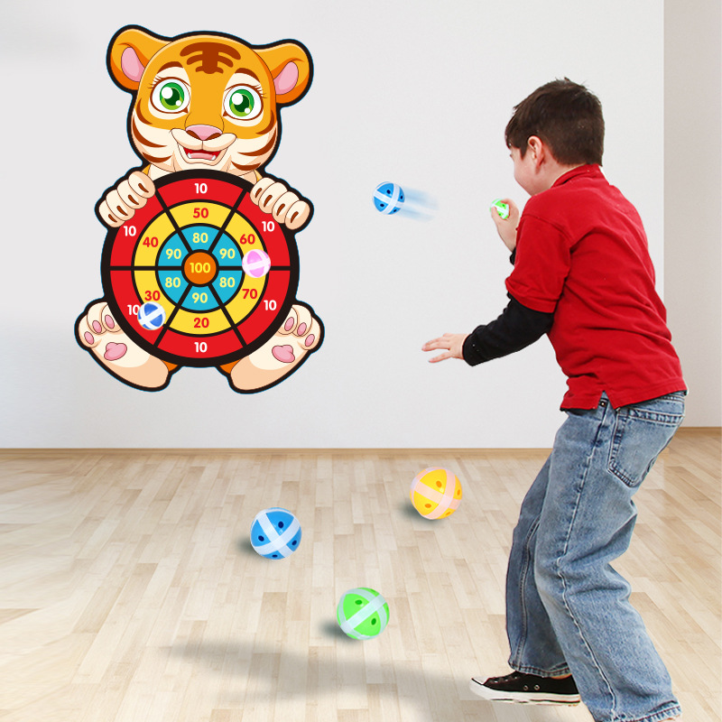 4666 Children&#039;s Target Throwing Dart Plate Sticky Ball Self-Adhesive Plate Set Indoor Outdoor Educational Toys Darts