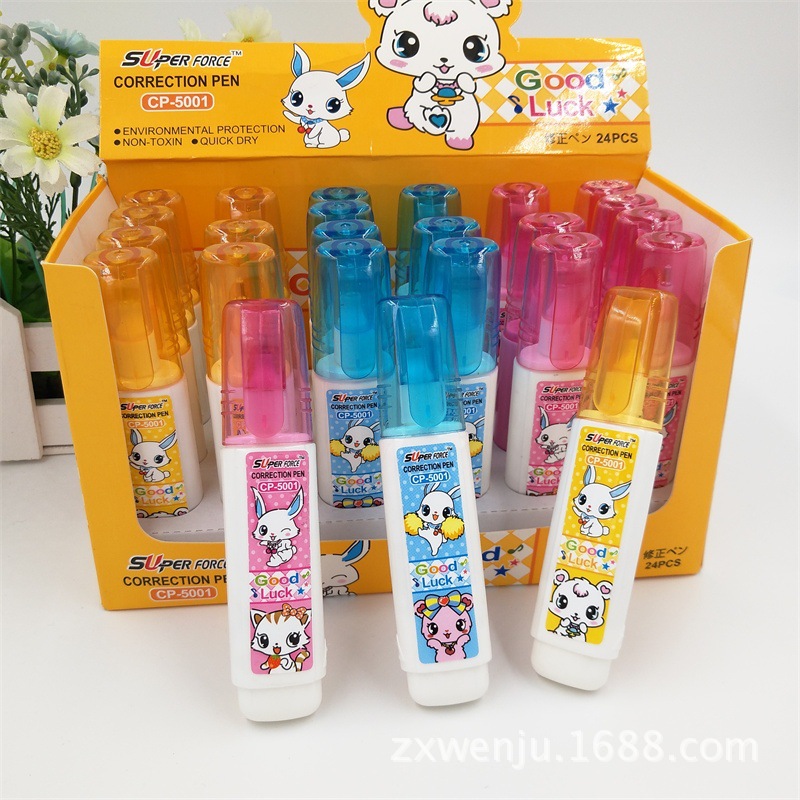 Factory Direct Sales Environmental Protection Cartoon Quick-Drying Correction Fluid Color Correction Fluid Wholesale Error Correction Liquid Can Be Customization as Request