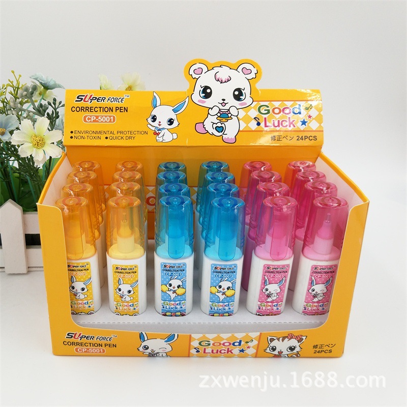 Factory Direct Sales Environmental Protection Cartoon Quick-Drying Correction Fluid Color Correction Fluid Wholesale Error Correction Liquid Can Be Customization as Request