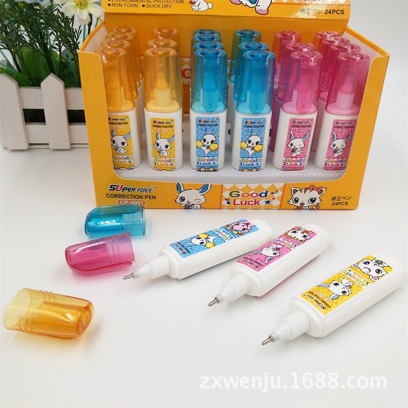 Factory Direct Sales Environmental Protection Cartoon Quick-Drying Correction Fluid Color Correction Fluid Wholesale Error Correction Liquid Can Be Customization as Request