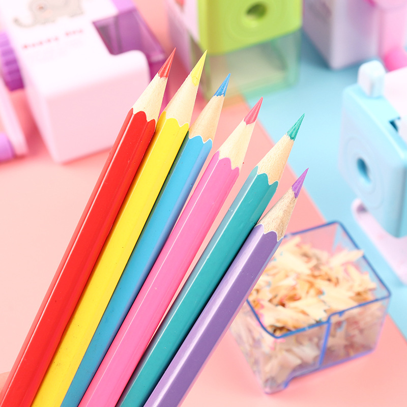 Creative Hand-Cranking Pencil Sharpener Cartoon Learning Stationery Excellent Automatic Pencil Shapper Cute Student Multifunctional Pencil Sharpener