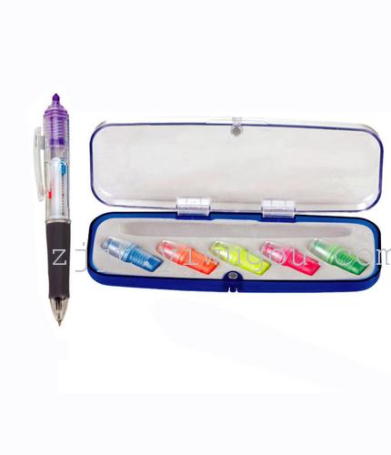 Dual head fluorescent fluorescence pen ballpoint pen of bulls set a highlighter