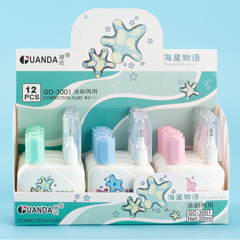 Manufacturer direct brushing dual-use correction fluid metal head correction pen office supplies correction tape
