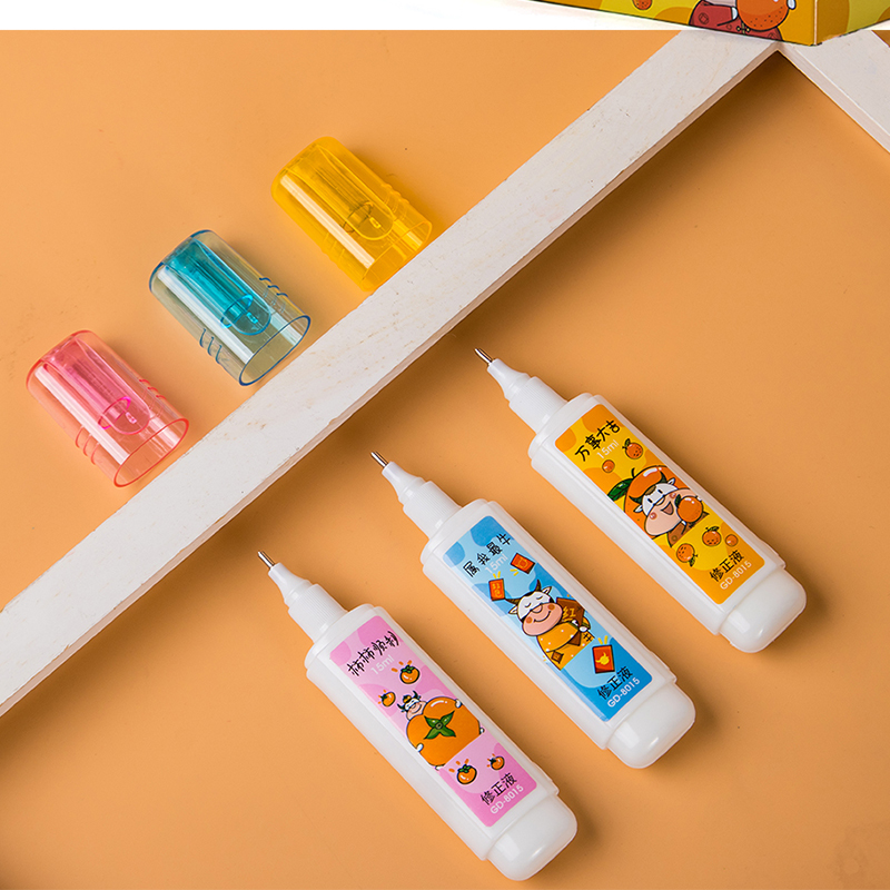 Hot Sale Correction Fluid Cartoon Environmental Protection Correction Pen Office School Supplies  Error Correction Liqui