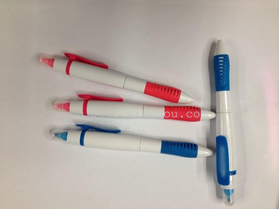 New Korean  double-headed pen silver white Rod pole fluorescent pen cute flower Rod highlighter