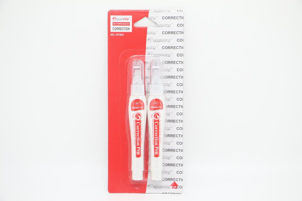HUANyang wholesale nice price eco-friendly office supplies white correction fluid corrector pen