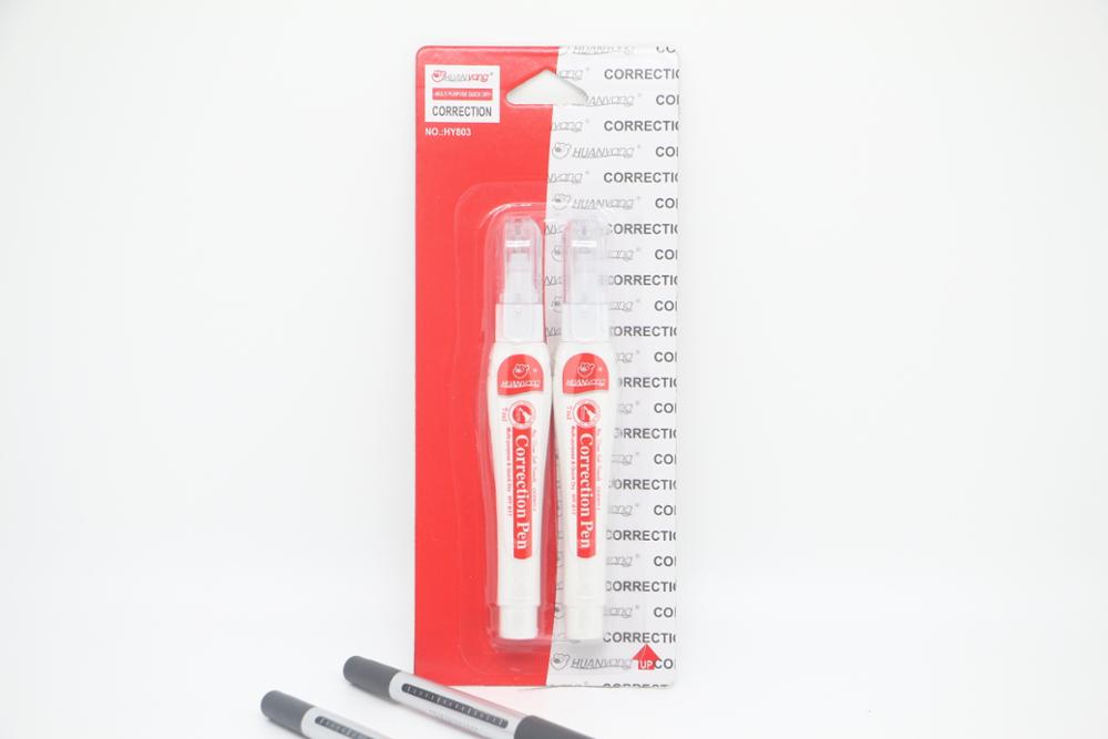 HUANyang wholesale nice price eco-friendly office supplies white correction fluid corrector pen