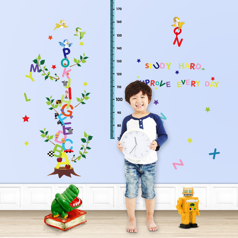 Original Design Popular Wall Stickers Cartoon Letters Height Measurement Wall Sticker Children&#039;s Room Kindergarten Background Wall Stickers