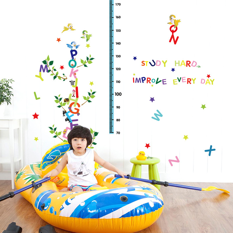 Original Design Popular Wall Stickers Cartoon Letters Height Measurement Wall Sticker Children&#039;s Room Kindergarten Background Wall Stickers