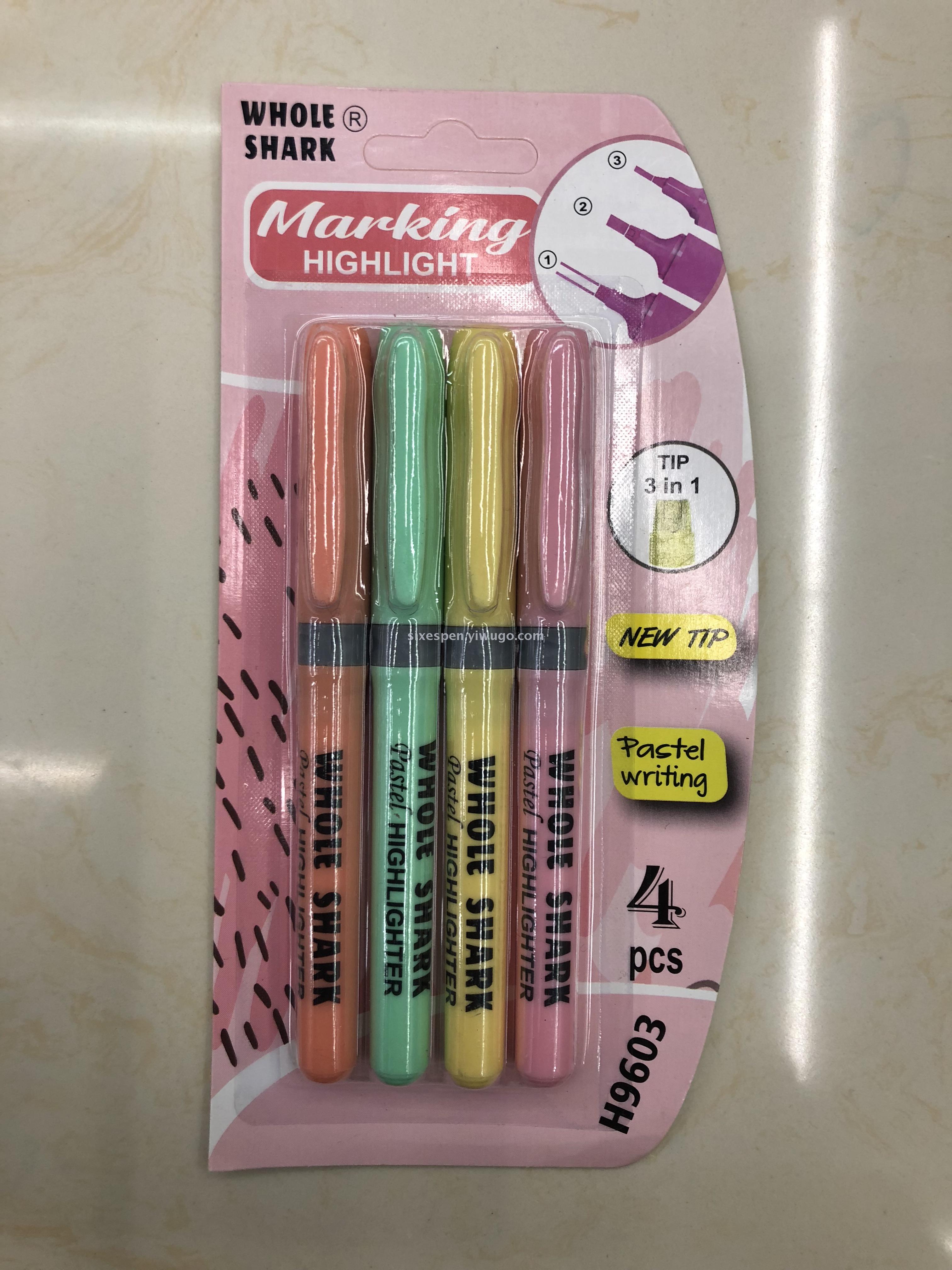 Supermarket special highlighter one end three draw highlighter