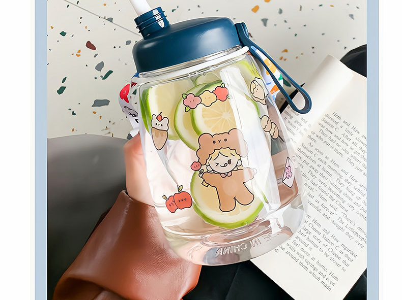 INS Cartoon Doodle Cup Large-Capacity Water Cup Female Strap Sports Plastic Cup Large DIY Sticker Student Water Cup INS Cartoon Doodle Cup Large-Capacity Water Cup Female Strap Sports Plastic Cup Large DIY Sticker Student Water Cup