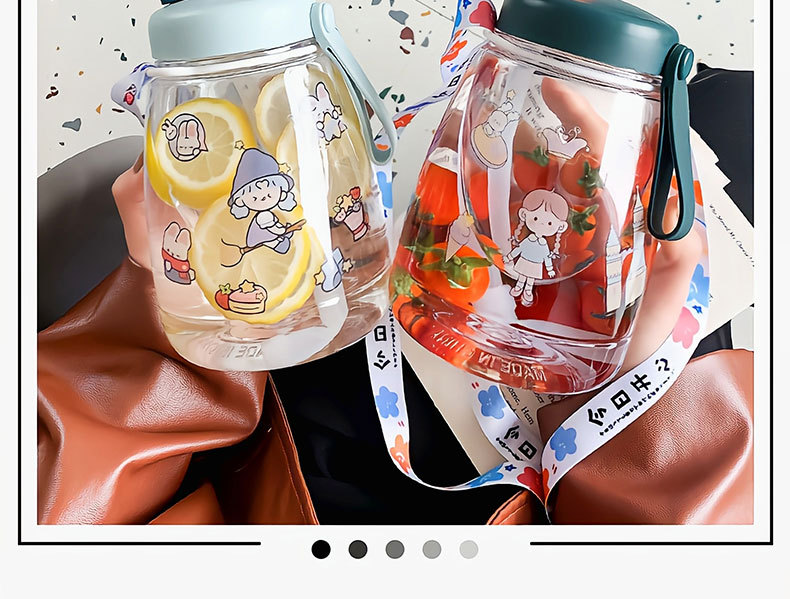 INS Cartoon Doodle Cup Large-Capacity Water Cup Female Strap Sports Plastic Cup Large DIY Sticker Student Water Cup INS Cartoon Doodle Cup Large-Capacity Water Cup Female Strap Sports Plastic Cup Large DIY Sticker Student Water Cup
