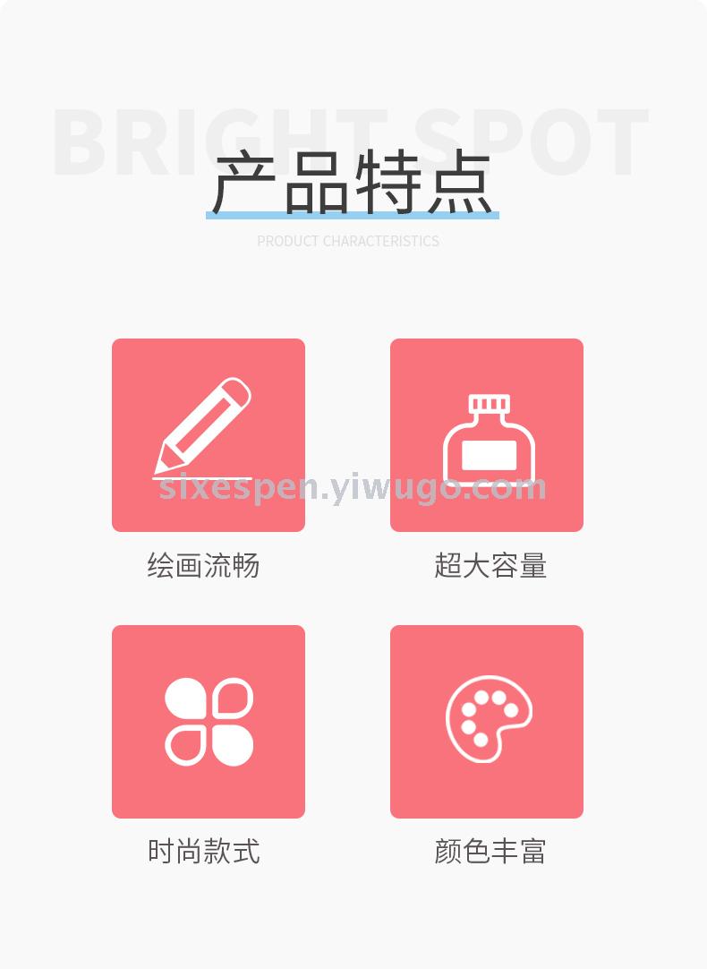 Brand new material, high quality, non-toxic and environmental protection, two-headed, two-color highlighter