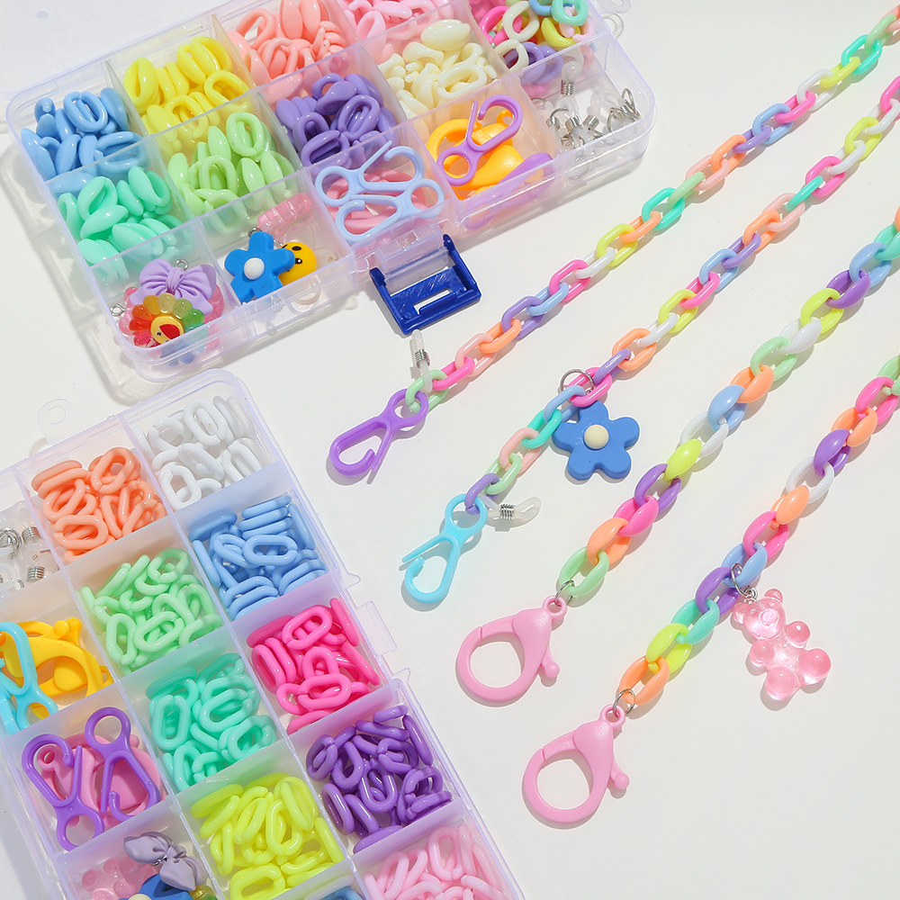 Cross-Border Acrylic Material Package Mask Rope Smiley Face Glasses Hanging Chain Box Fashion Ornament Accessories DIY Mask Chain Lanyard Cross-Border Acrylic Material Package Mask Rope Smiley Face Glasses Hanging Chain Box Fashion Ornament Accessories DIY Mask Chain Lanyard