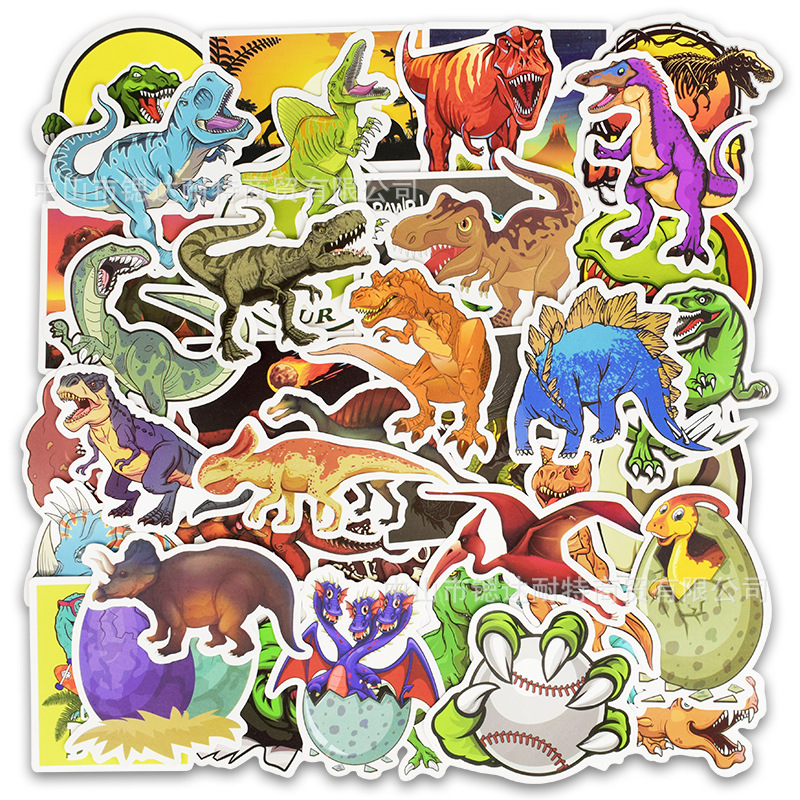 Pieces Dinosaur Series Graffiti Stickers Cool Cartoon Car Body Stickers Car Luggage Skateboard Guitar Computer Sticker