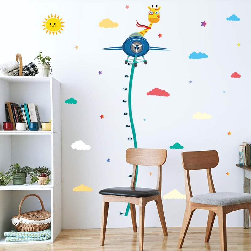 Wall Stickers Wholesale New Cartoon Deer Height Measurement Wall Sticker Creative Children&#039;s Room Decoration Volume Height Sticker