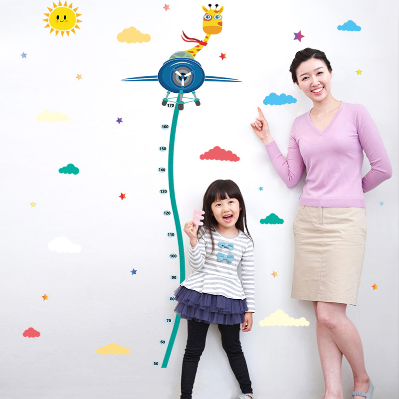Wall Stickers Wholesale New Cartoon Deer Height Measurement Wall Sticker Creative Children&#039;s Room Decoration Volume Height Sticker