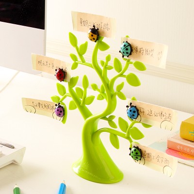 Cute Cartoon Ladybug Refrigerator Suction Lucky Branch Magnetic Paste Decorative Sticker Blackboard Message Sticker Magnetic Sticky Note