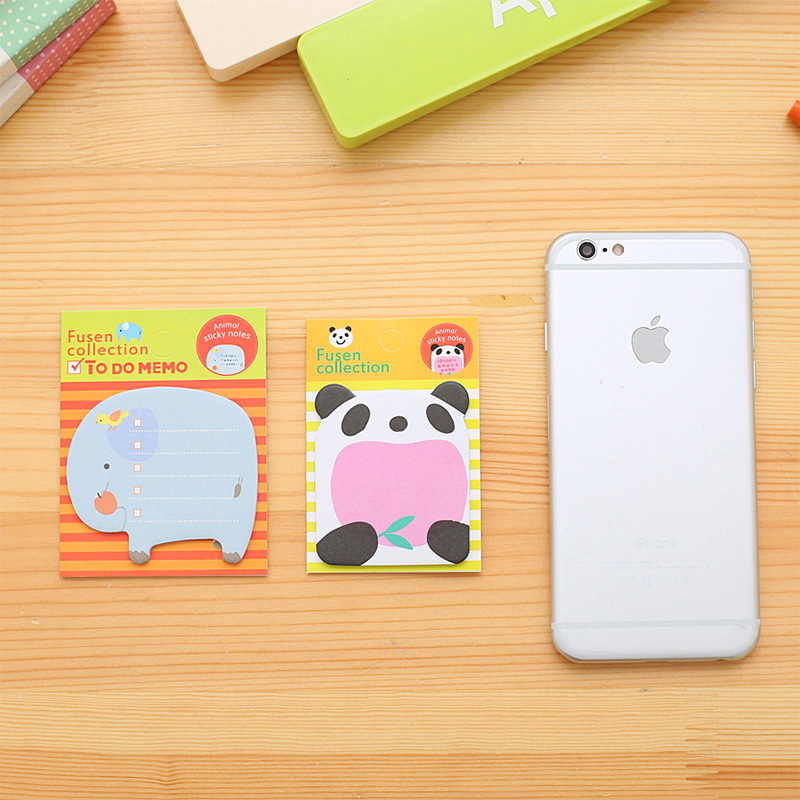T Korean Creative Stationery Cute Cartoon Zoo Animal Park Tear-off Note Pad Sticky Notes Note Sticker