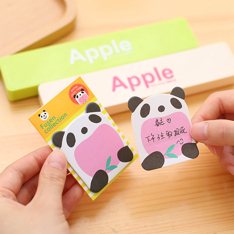 T Korean Creative Stationery Cute Cartoon Zoo Animal Park Tear-off Note Pad Sticky Notes Note Sticker