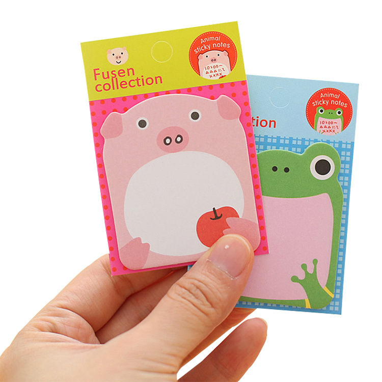 T Korean Creative Stationery Cute Cartoon Zoo Animal Park Tear-off Note Pad Sticky Notes Note Sticker