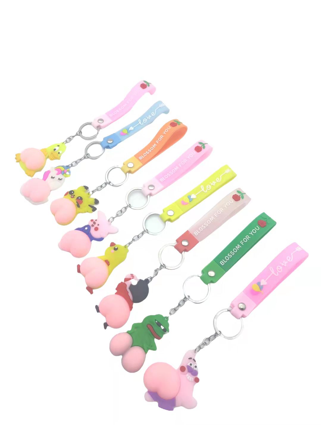 Cartoon Butt Sticker Keychain Soft Glue Bumper Stickers Butt Sticker Pendant