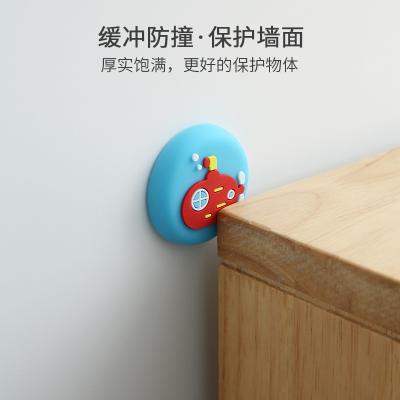 Original Design Anti-Collision Sticker Thickened Door Handle PVC Flexible Glue Doorway Bathroom Wall Mute Cartoon Collision Pad