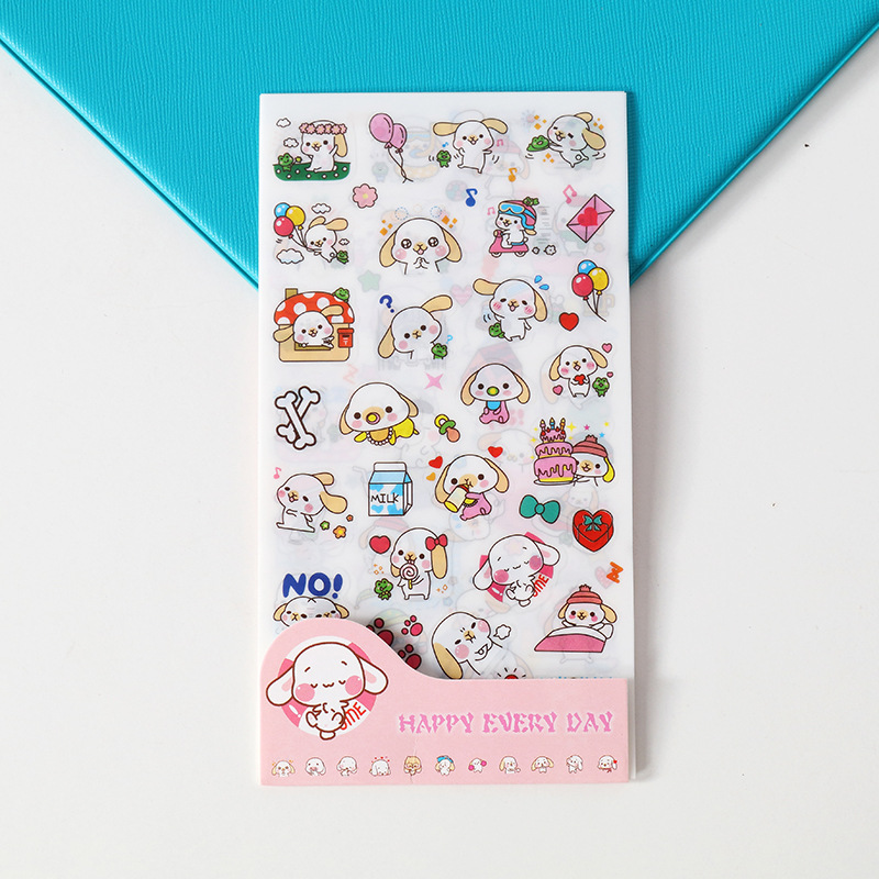 Creative Set of 6 Pieces and Paper Sticker Student DIY Journal Stickers Stationery Store Small Gift Children Cartoon Stickers