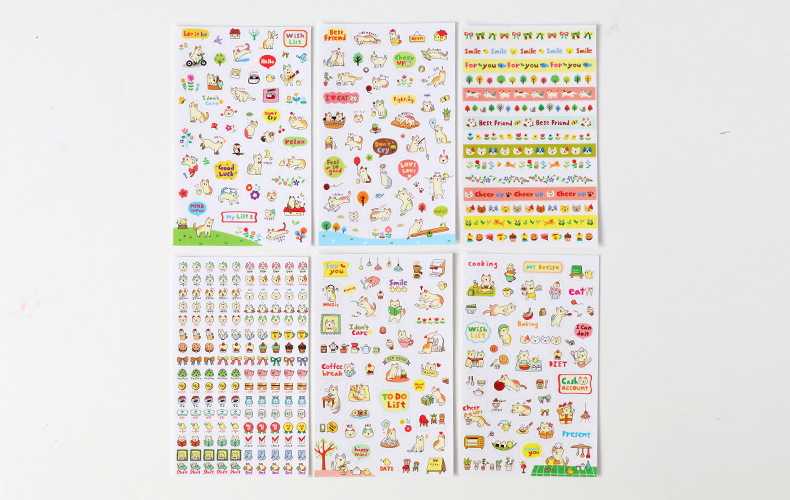 Creative Set of 6 Pieces and Paper Sticker Student DIY Journal Stickers Stationery Store Small Gift Children Cartoon Stickers Creative Set of 6 Pieces and Paper Sticker Student DIY Journal Stickers Stationery Store Small Gift Children Cartoon Stickers