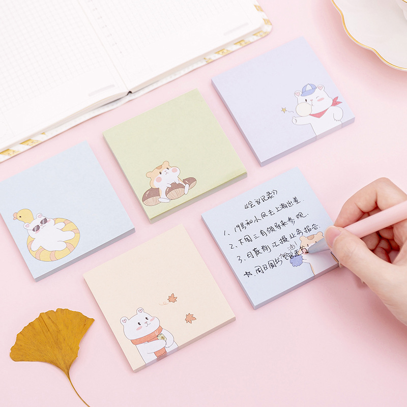 Cartoon Cute Bear Sticky Notes Student Note Pad Message Sticker Portable Pocketbook Tearable Notebook